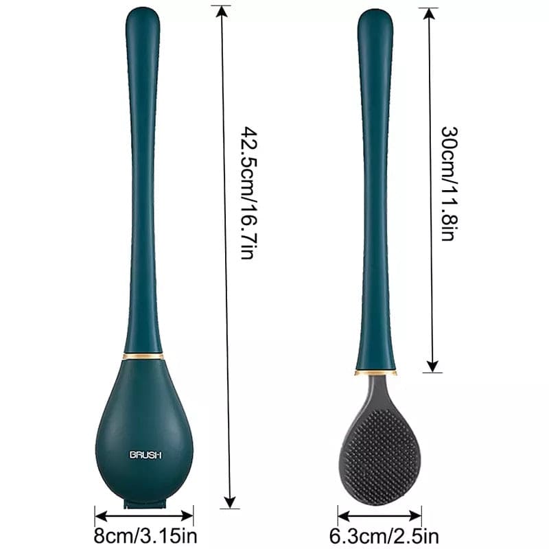 Spoon Shaped Toilet Brush with Holder, New Soft Silicone Toilet Brushes with Hanging Holder Set Wall-Mounted Long Handled Cleaning Brush Hygienic Bathroom Accessories Spoon Shaped Toilet Brush with Holder, New Soft Silicone Toilet Brushes with Hanging Holder Set Wall-Mounted Long Handled Cleaning Brush Hygienic Bathroom Accessories